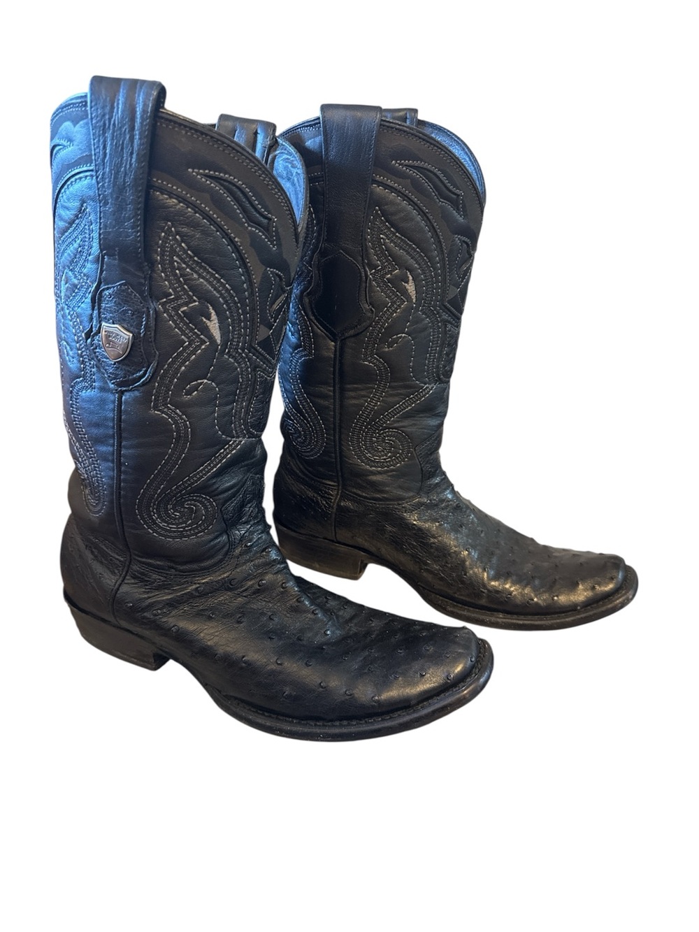 Wild West Black Leather Cowboy Western Boots Mens Mexico US 8.5